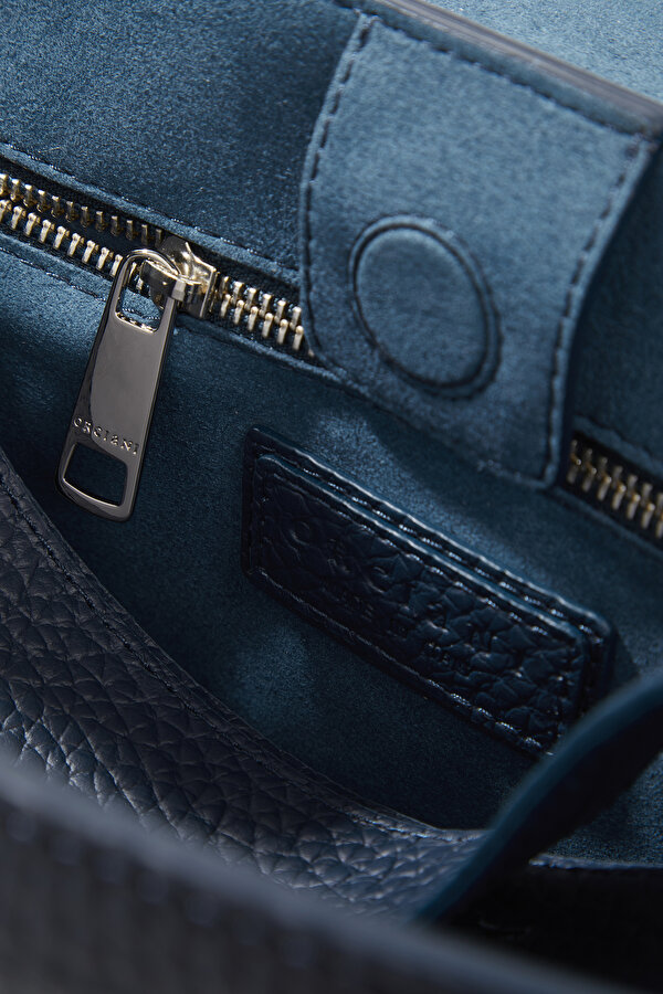 NAVY BLUE LEATHER BAG 7