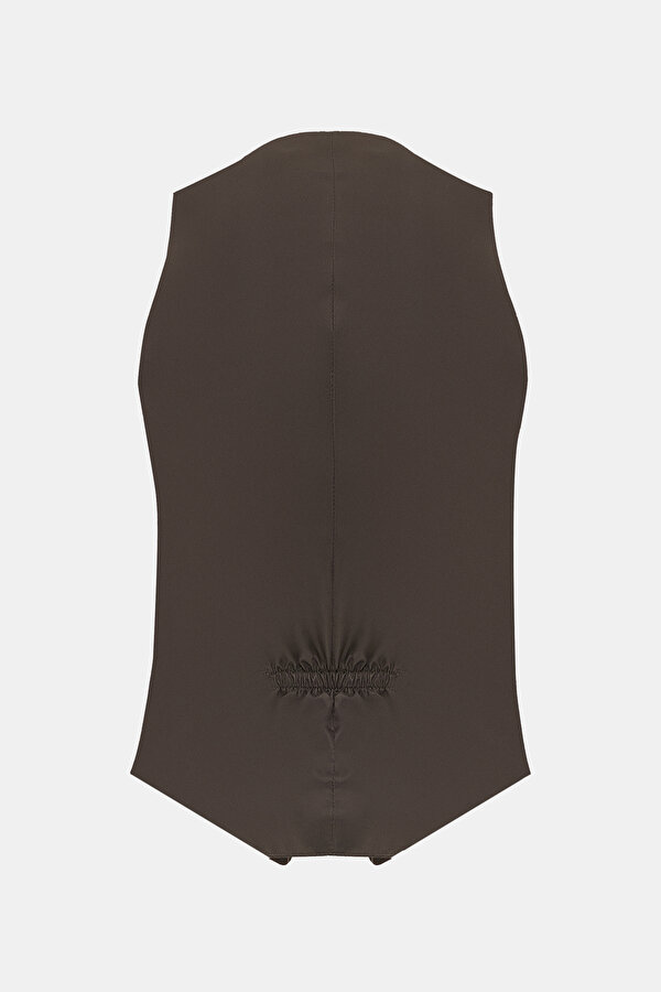 BEIGE V NECK VEST 6