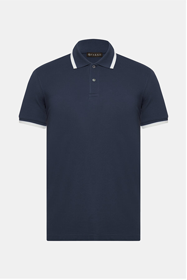 LACİVERT POLO YAKA KISA KOLLU T-SHIRT