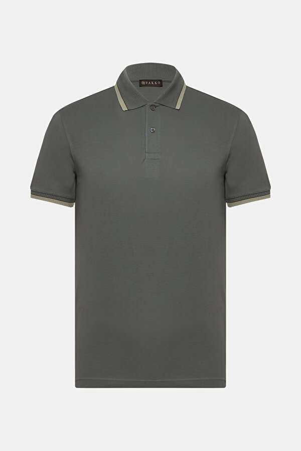 HAKİ POLO YAKA KISA KOLLU T-SHIRT