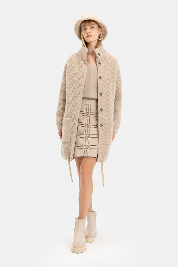 BEIGE MINI SKIRT
