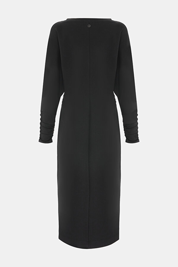 BLACK LONG SLEEVE MIDI DRESS 7