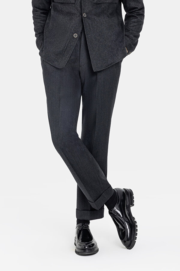 SMOKED PLAIN DIAGONAL TROUSERS 2