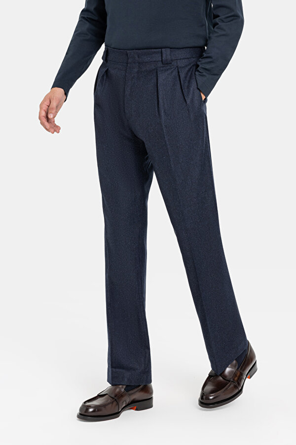 LACİVERT DÜZ FLANEL PANTOLON 2