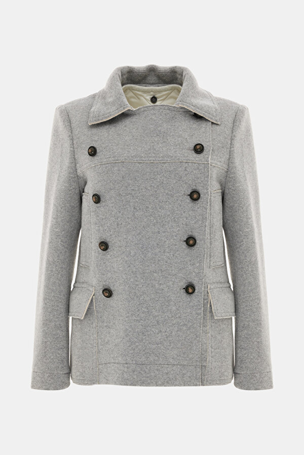 GREY REEFER JACKET