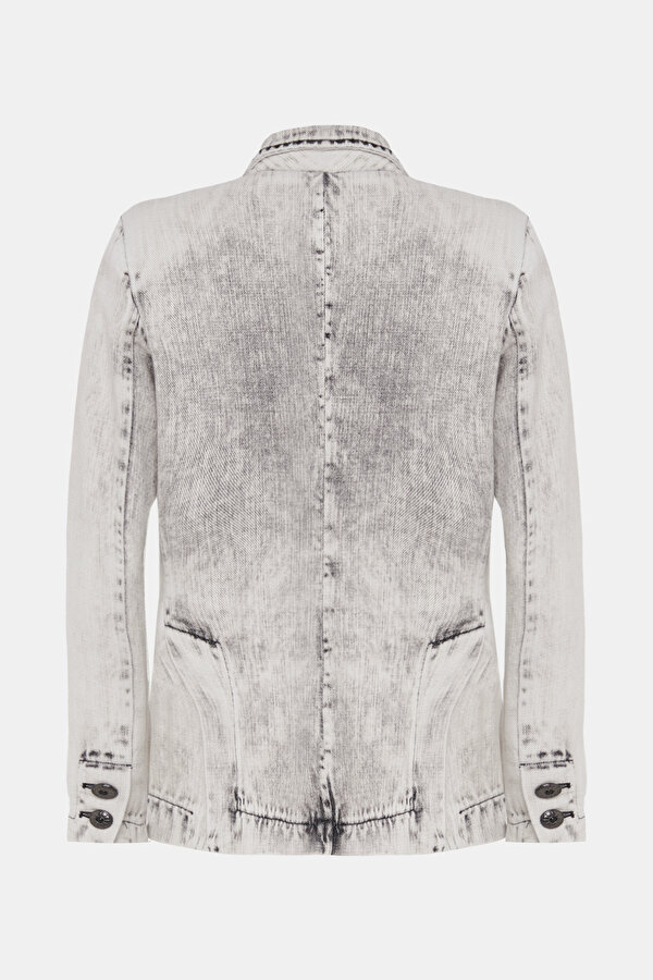 BLACK SURPLICE NECKLINE (CROSS-OVER NECKLINE) JACKET 7