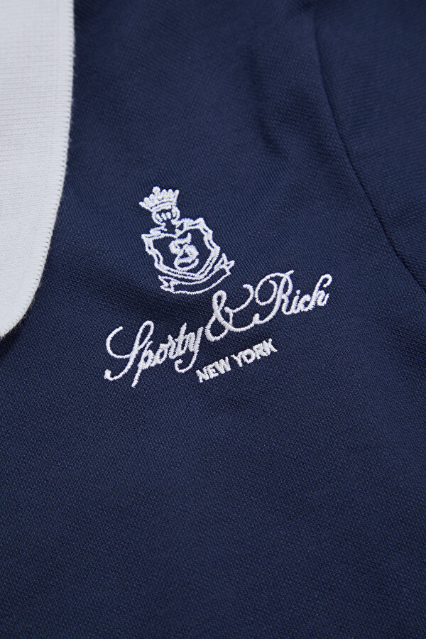 RELAX KALIP LACİVERT POLO YAKA BASKILI T-SHIRT 6