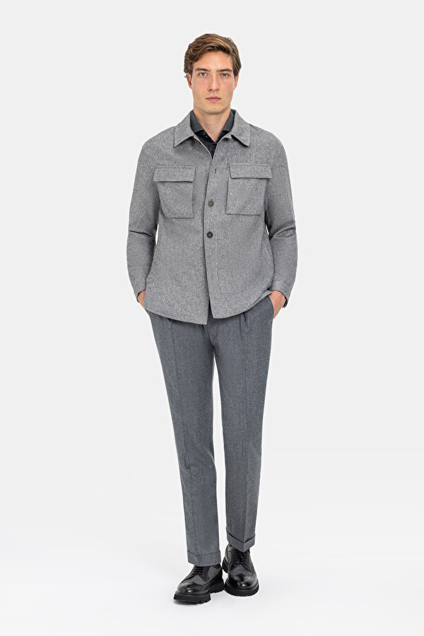 GREY CASHMERE/SILK COAT