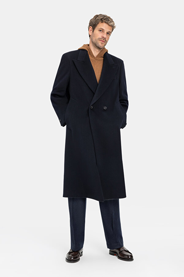 NAVY BLUE WOOL TOPCOAT