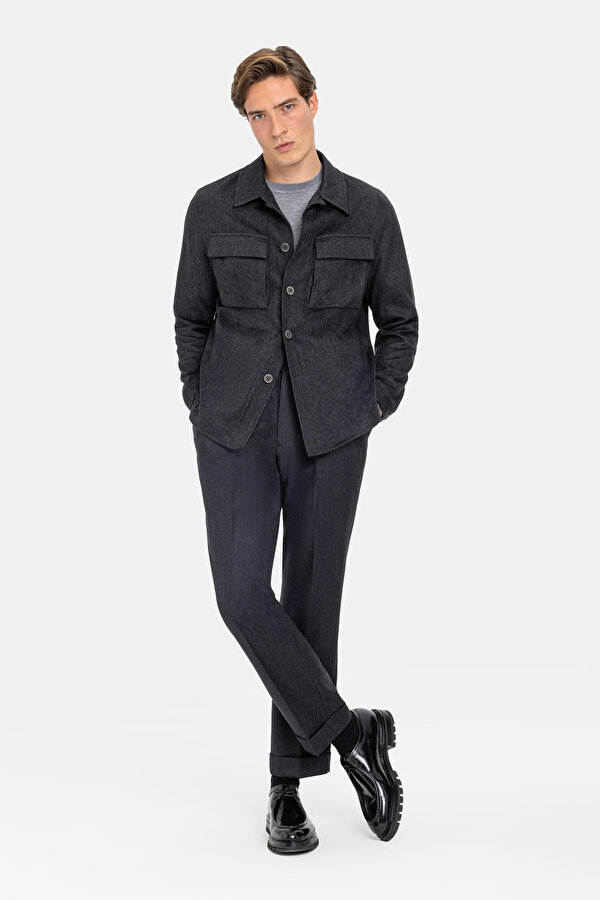 SMOKED CASHMERE/SILK COAT