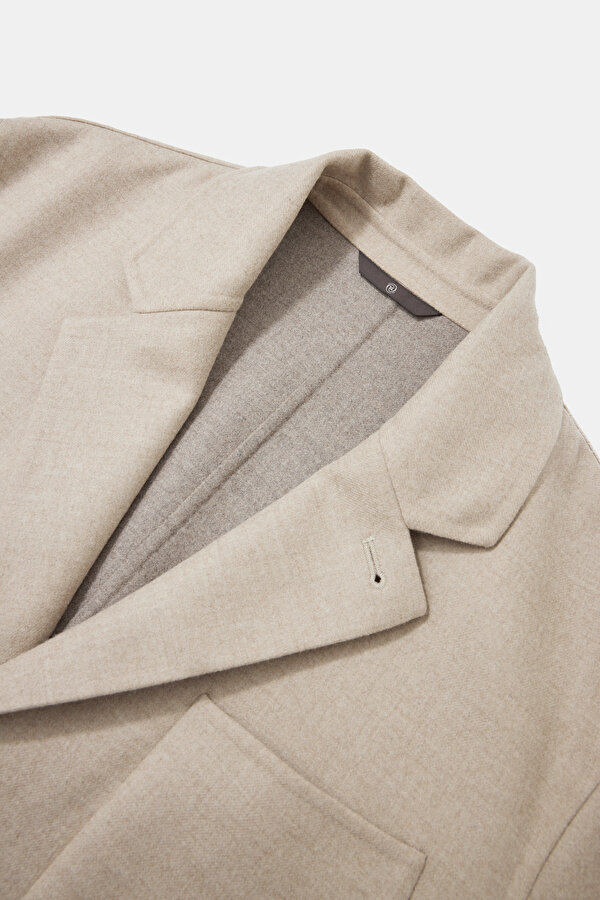 CAMEL WOOL ELASTANE COAT 6