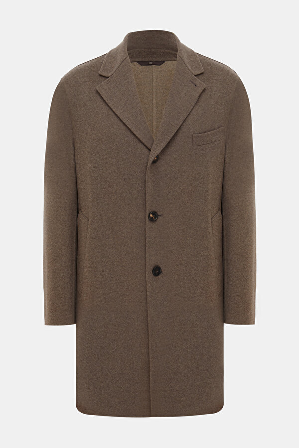 BEIGE WOOL/CASHMERE TOPCOAT