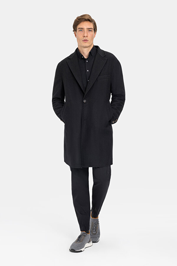 DARK GREY WOOL/CASHMERE TOPCOAT