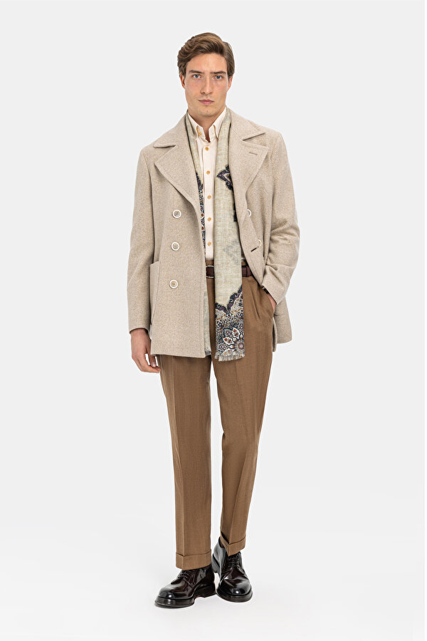 BEIGE WOOL/CASHMERE REEFER JACKET 2