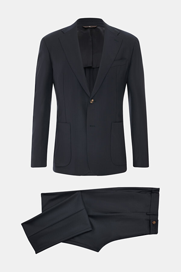 NAVY BLUE WOOL ELASTANE SUIT