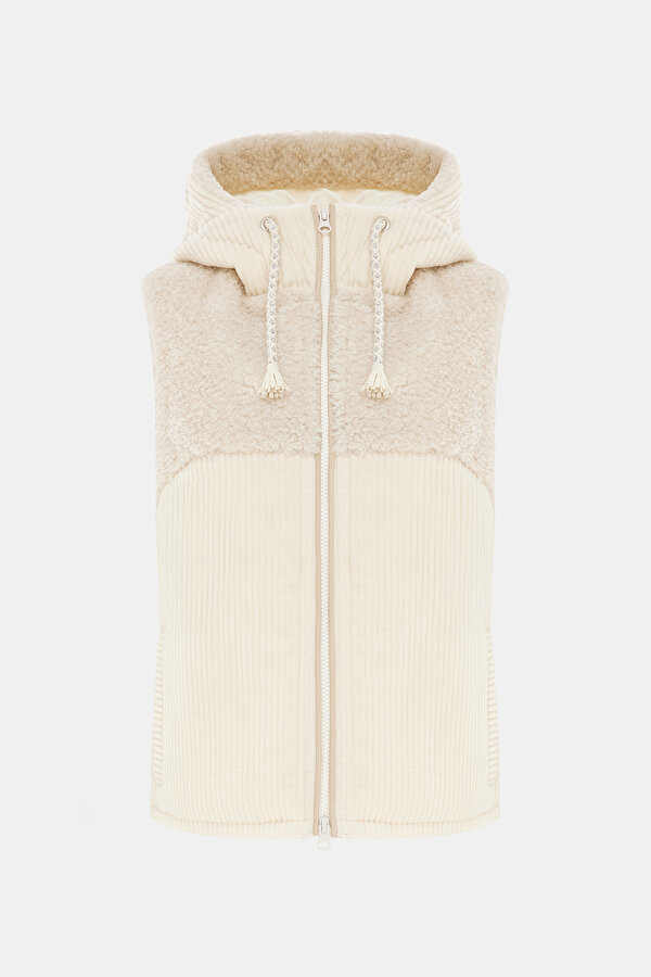 CREAM HOODIE VEST 7