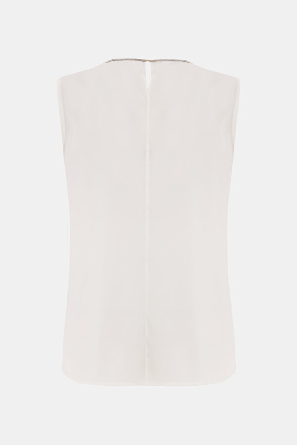 ECRU BASIC / ROUND NECKLINE SLEEVELESS BLOUSE 6