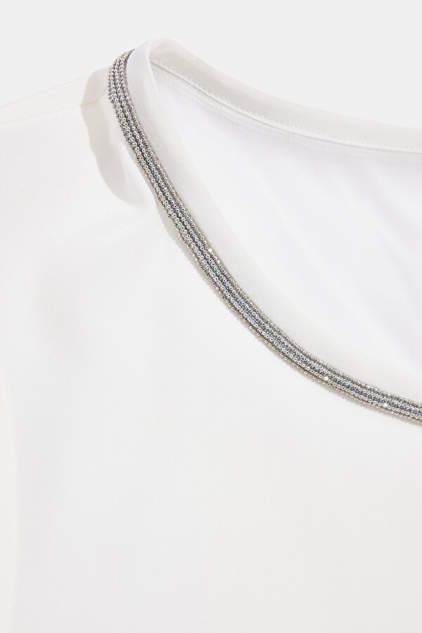 ECRU BASIC / ROUND NECKLINE SLEEVELESS BLOUSE 7