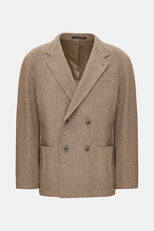 BEIGE SURPLICE NECKLINE (CROSS-OVER NECKLINE) JACKET