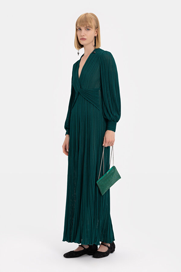 EMERALD GREEN LONG SLEEVE DRESS