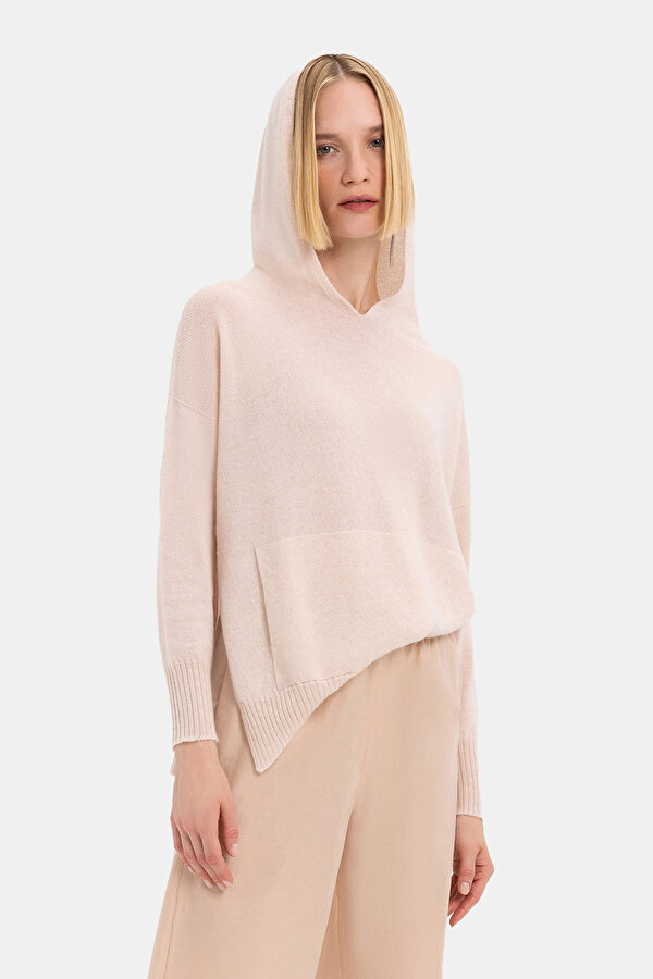 PUDRA KAPUŞONLU TRİKO