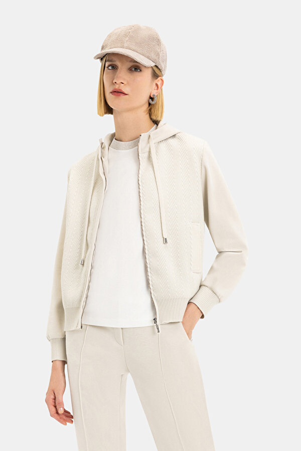 ECRU HOODIE SWEATSHIRT