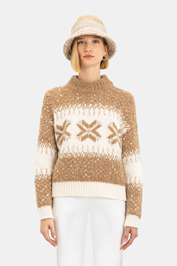 ECRU BASIC / ROUND NECKLINE KNITWEAR