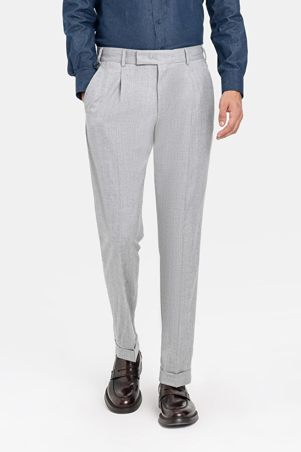 AÇIK GRİ DÜZ FLANEL PANTOLON 2