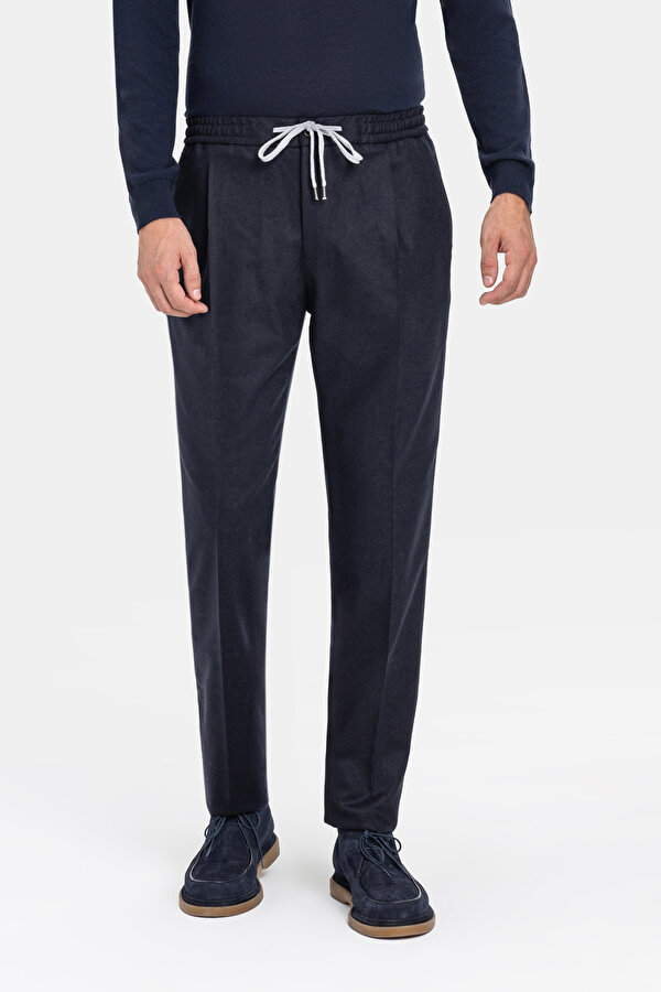 LACİVERT DÜZ FLANEL PANTOLON 2