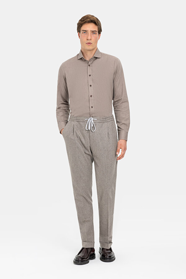 BEJ DÜZ FLANEL PANTOLON