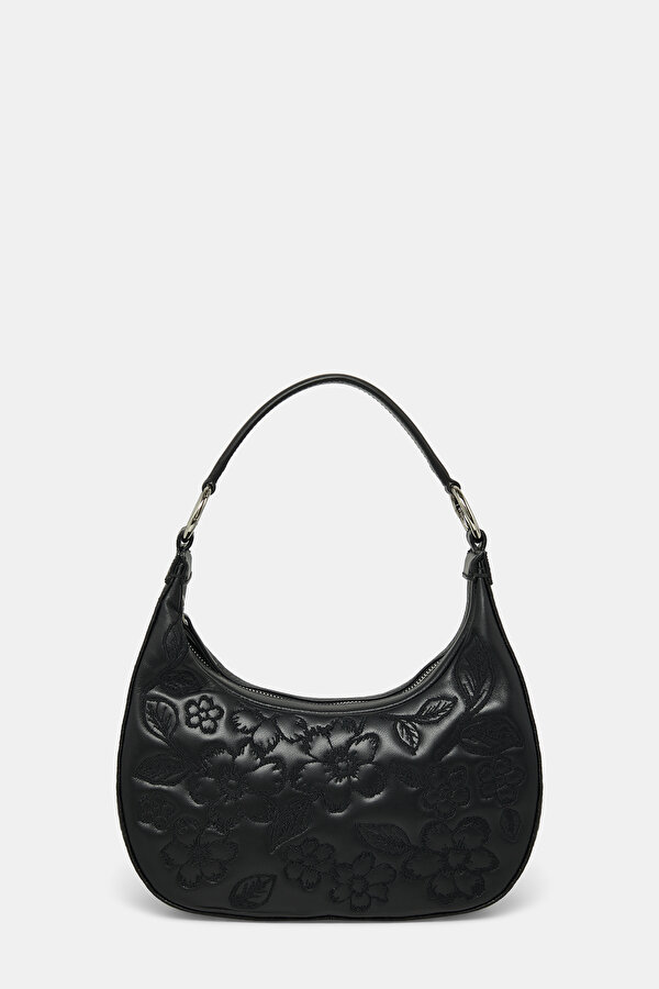 BLACK MONOGRAM LEATHER BAG