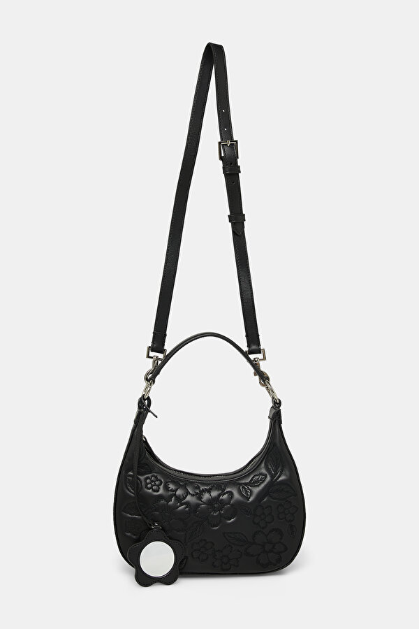 BLACK MONOGRAM LEATHER BAG 2