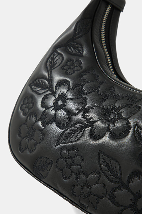 BLACK MONOGRAM LEATHER BAG 7