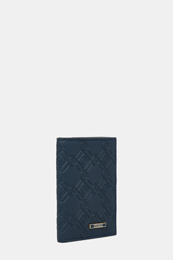 NAVY BLUE MONOGRAM LEATHER WALLET 2