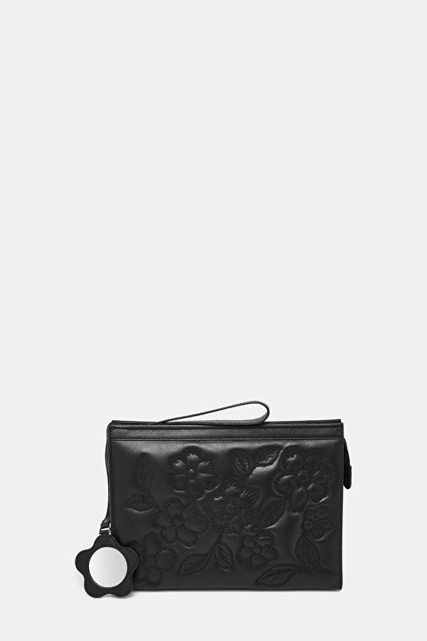 BLACK MONOGRAM LEATHER BAG