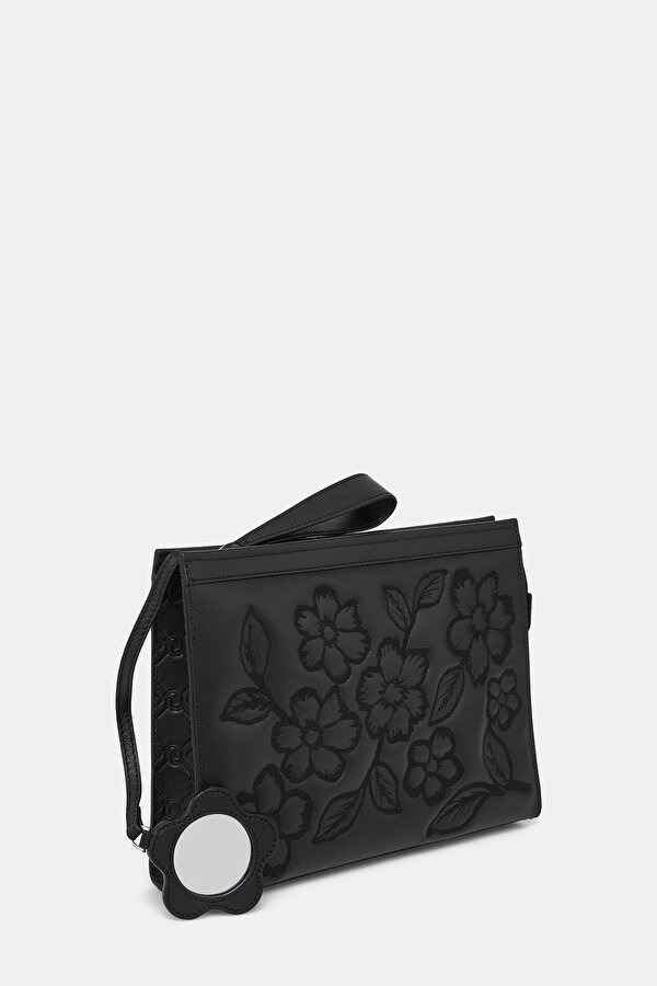BLACK MONOGRAM LEATHER BAG 2