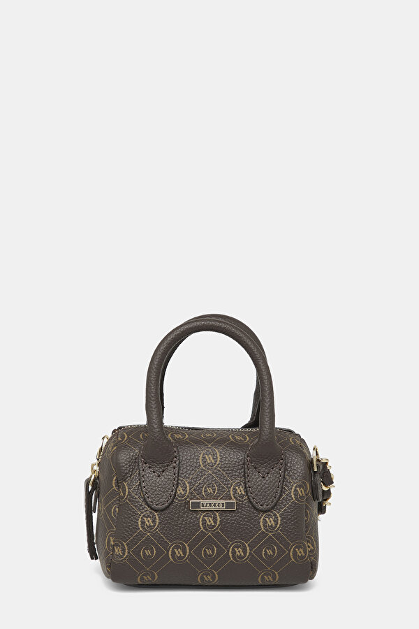 Women Brown Vakko Beıge Monogram Leather Bag