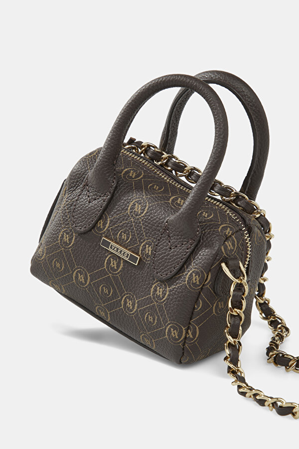 Women Brown Vakko Beıge Monogram Leather Bag