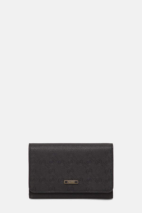 BLACK MONOGRAM WALLET