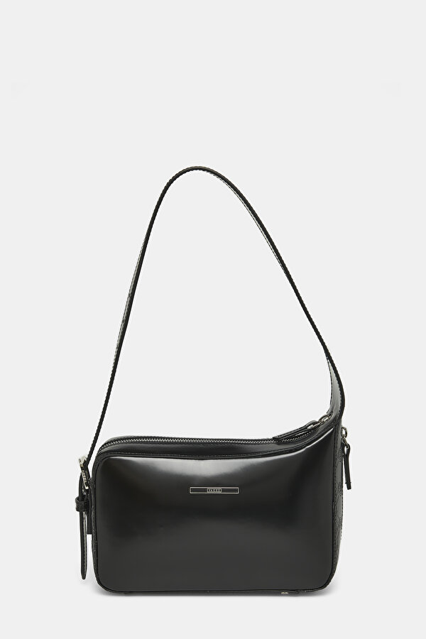 BLACK MONOGRAM LEATHER BAG 2