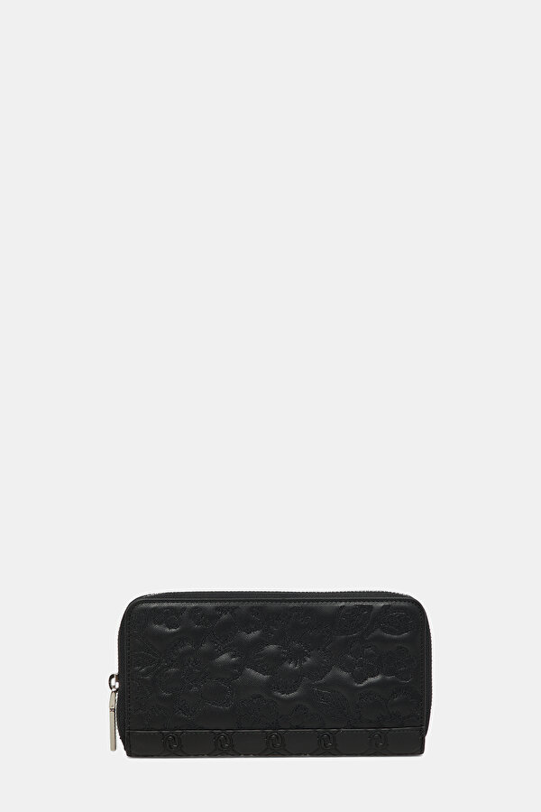 BLACK MONOGRAM LEATHER WALLET