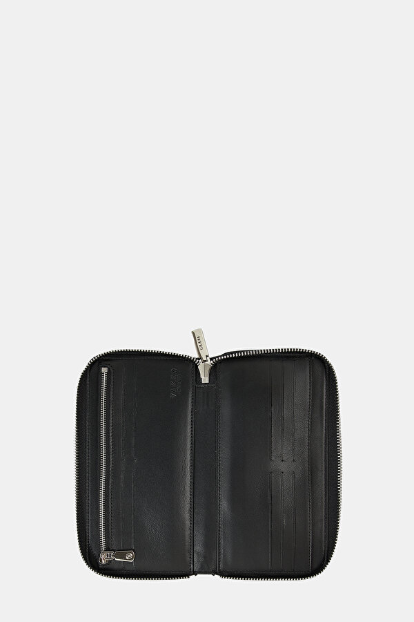 BLACK MONOGRAM LEATHER WALLET 7