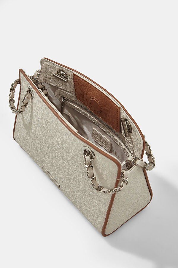 TAN MONOGRAM BAG 6