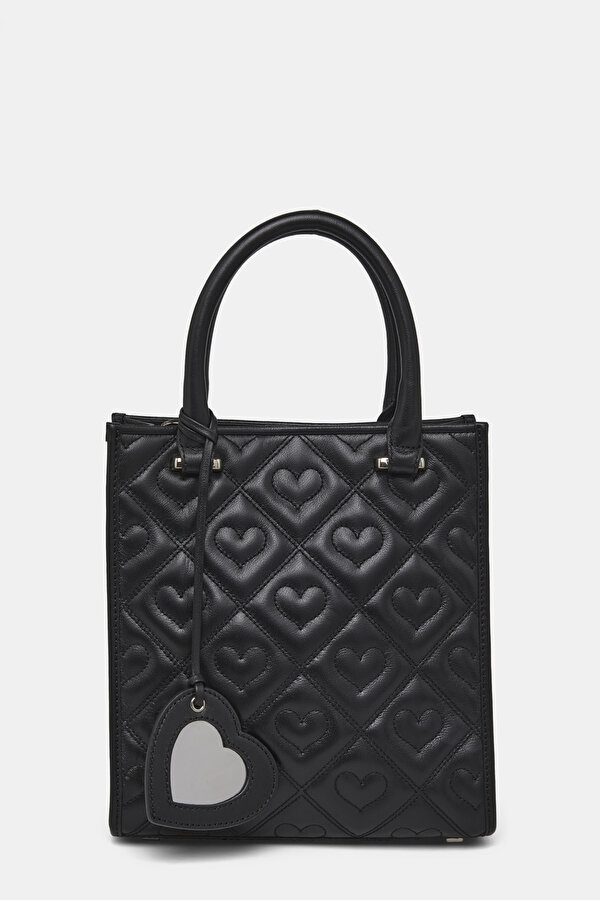 BLACK MONOGRAM LEATHER BAG