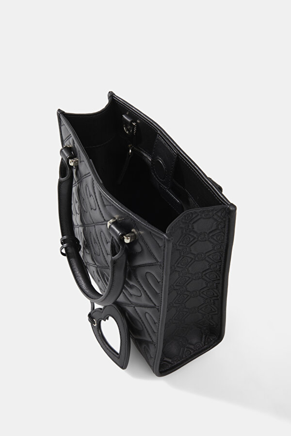 BLACK MONOGRAM LEATHER BAG 7