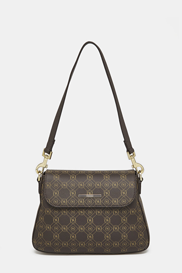 BEIGE MONOGRAM LEATHER BAG