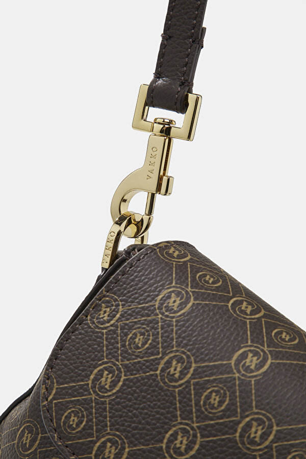 BEIGE MONOGRAM LEATHER BAG 6