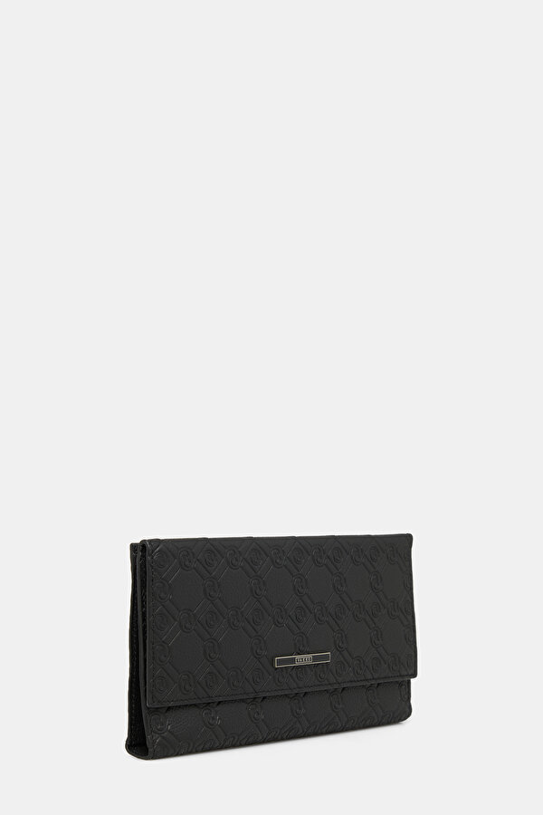 BLACK MONOGRAM LEATHER WALLET 2