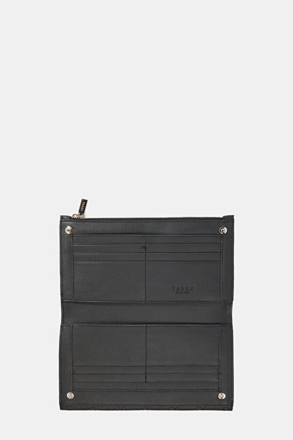BLACK MONOGRAM LEATHER WALLET 6