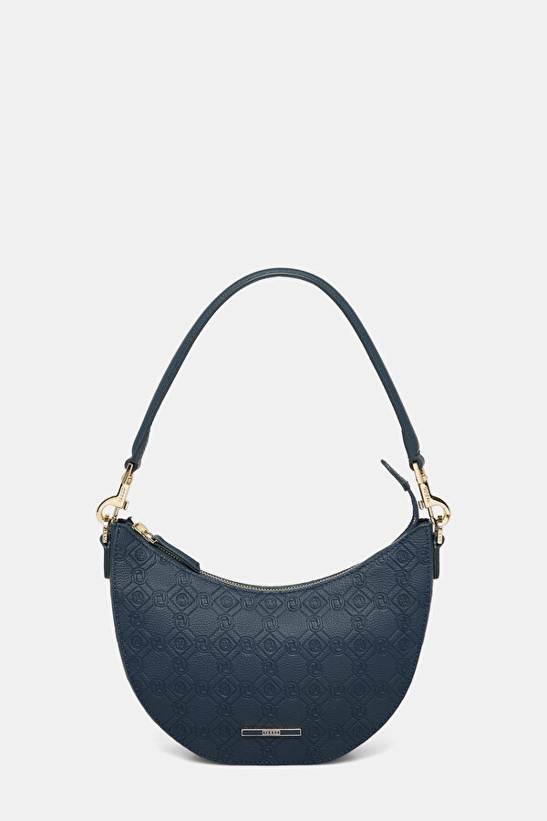 NAVY BLUE MONOGRAM LEATHER BAG